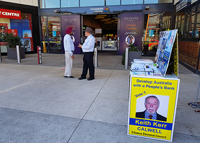 Keith Kerr - CEC Candidate for Calwell - Campaigning at Craigieburn Central